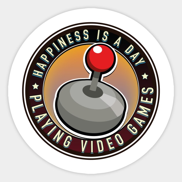 Happiness is a day playing video games logo Sticker by nickemporium1